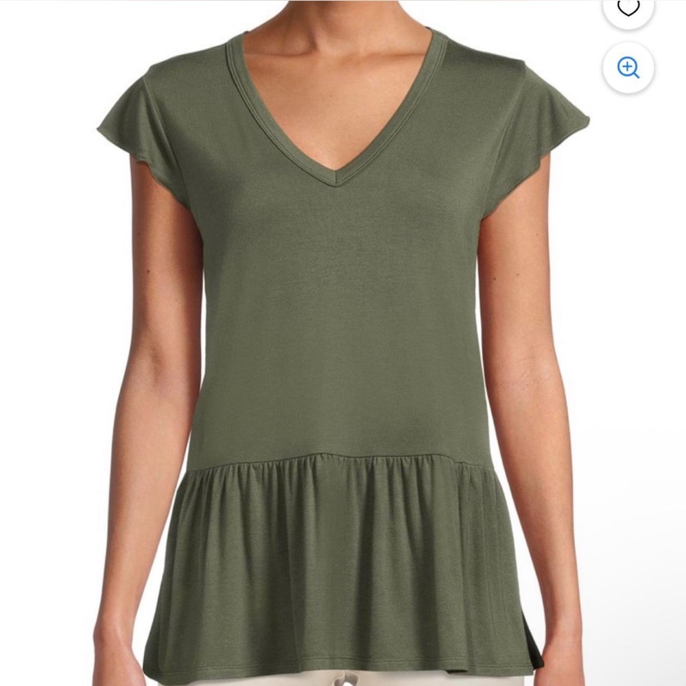 Time and Tru Olive Green Peplum Blouse